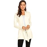 Newchoice Womens Casual Lightweight Long Sleeve Cardigan Soft Drape Open Front Fall Dusters (S-3XL)