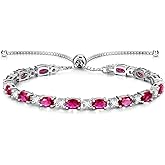 FANCIME Birthstone Tennis Bracelets Sterling Silver Bolo Tennis Bracelets Charm Fine Jewelry Birthday Gifts for Women Mom Wife Her