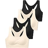 Training Girls Bras for Teens 10-16 Racerback Seamless Design with Removable Soft Padding Bras