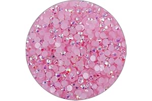 KDKYY 3000 Pieces SS6 2mm Flatback Rhinestones Clear Glasses Round Gems AB Crystals for Nail Art DIY Crafts Clothes Glitter Stones （Light Pink）