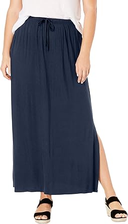 plus size knit maxi skirt