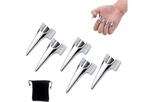 EBIEFLY 5X Back Scratcher Nail Covers Backscratcher Grating Back Tickler Tools for Women Men Backs Scratchers Tickle Touching Cosplay Stainless Steel Smooth Pets Nails Scratching Hair Parting Ring