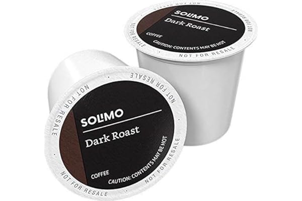 Amazon Brand - Solimo Dark Roast Coffee Pods, Compatible with Keurig 2.0 K-Cup Brewers 100 Count(Pack of 1)
