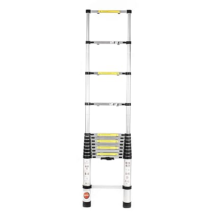 DEZIINE Telescopic Industrial Aircraft Grade Aluminium Ladder (12.5 ft/3.8 m)