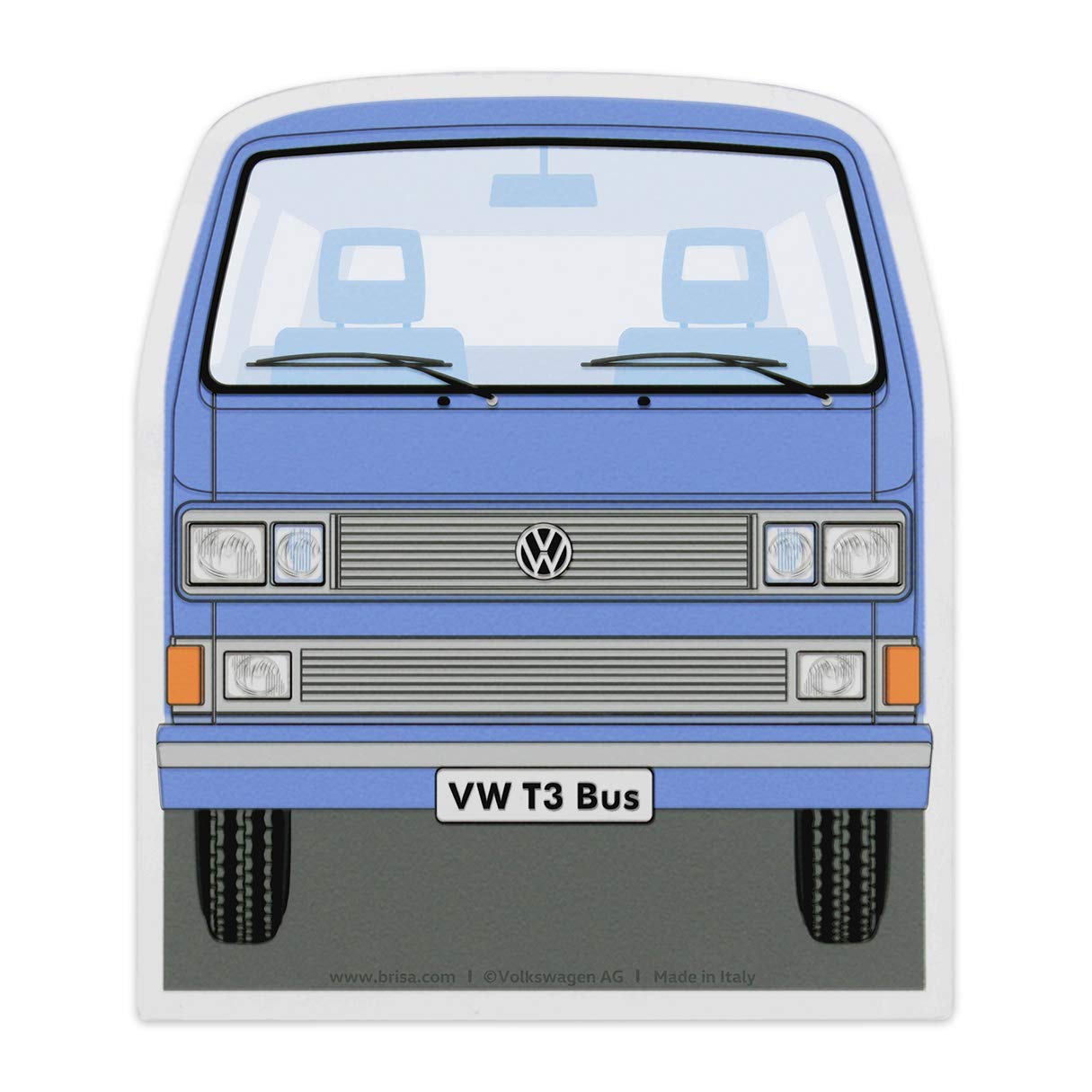 BRISA VW Collection - Volkswagen T25 Bus T3 Camper Van Ice Scraper, Windscreen Scraper, Ice and Snow Remover, Winter Car Accessories (Front/Blue)
