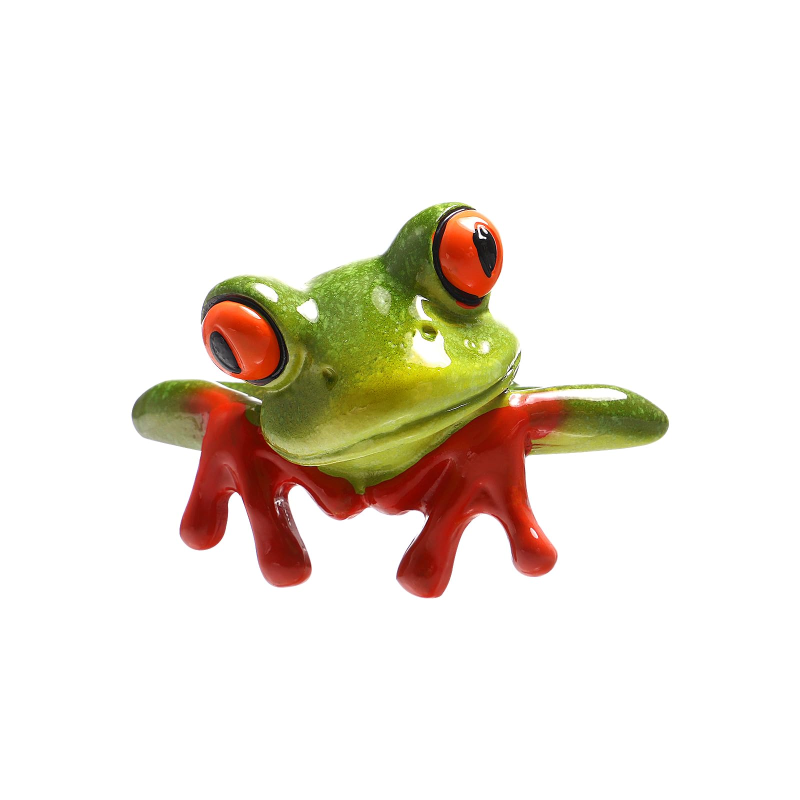 STOBOK Green Resin Frog Figurine Desk Ornament, Quirky Computer Decoration for Home Office, Mini Frog Desktop Decor for Relaxation and Fun