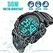 Men's Digital Sports Watch LED Military 50M Waterproof Watches Outdoor Electronic Army Alarm Stopwatch Blue