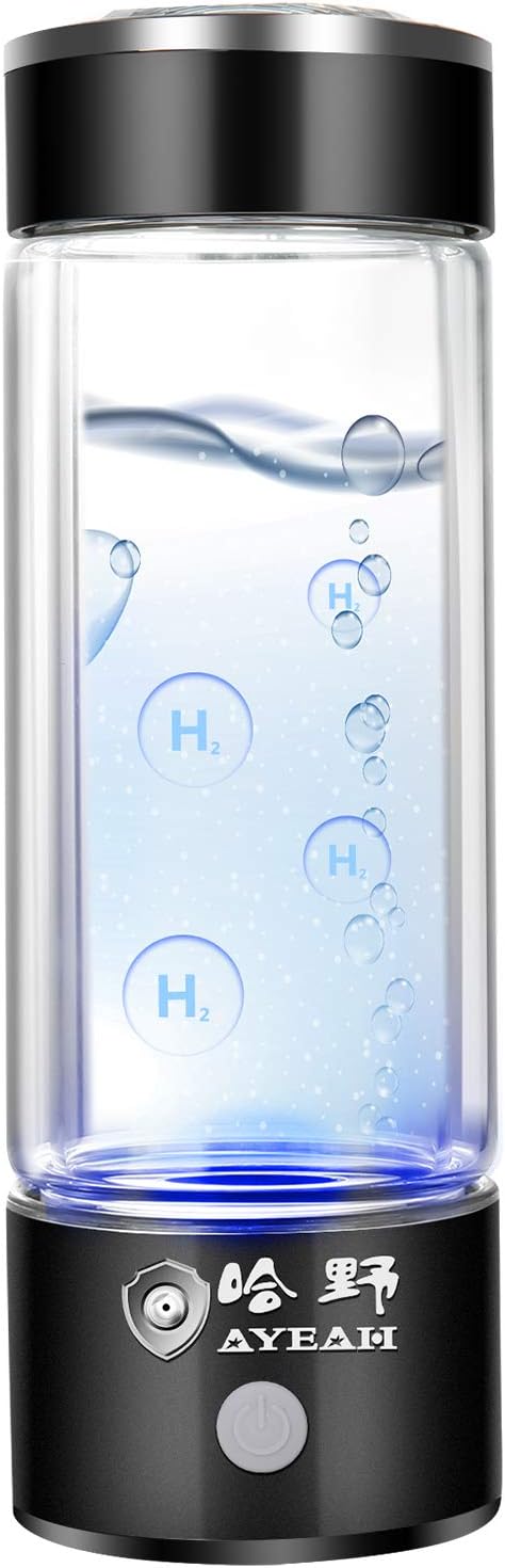 Hydrogen Water Bottle Portable H2 Maker SPE PEM Technology Rechargeable Ionized Water Generator Anti Aging Antioxidant Glass Bottle 350ml