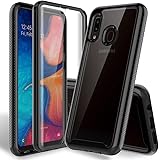 HATOSHI Samsung Galaxy A20 Case, A30 Case with Built-in Screen Protector Heavy Duty Protection Crystal Clear Back Armor Shock