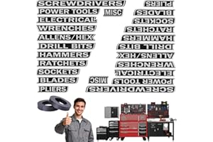 MASSIOL 2026 Upgrade Magnetic Toolbox Labels, 12/24 Pack of 3D-Printed Tool Box Labels, Toolbox Drawer Tags for Tool Organization, Reusable Tags for Steel Toolboxes, Carts, Drawers (D*2)
