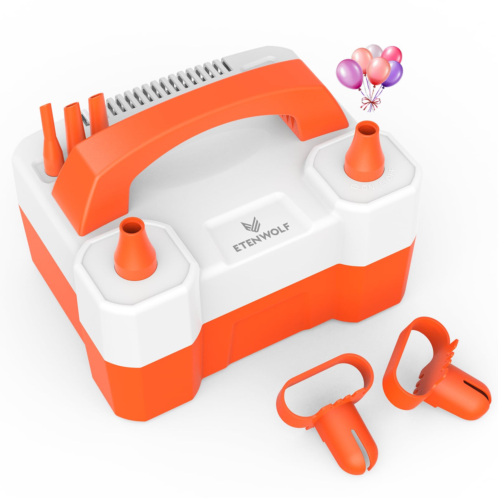 ETENWOLF P400 Balloon Pump Electric for Balloons with 2 Nozzles 110V 550W Balloon Blower for Party Metalic Latex Foil Balloons, Balloon Inflator for Birthday Decorations