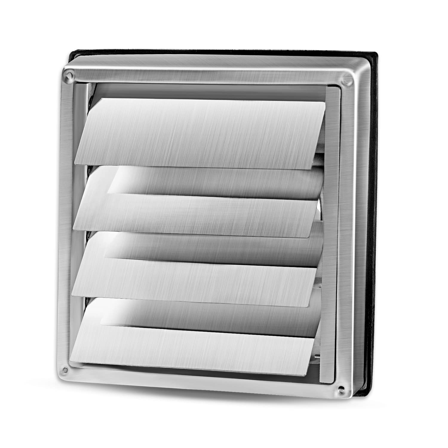 WeCooper 304 Stainless Steel Gravity Grille 150mm 6 inch Ducting Air Vent Cover with Not-Return Shutters