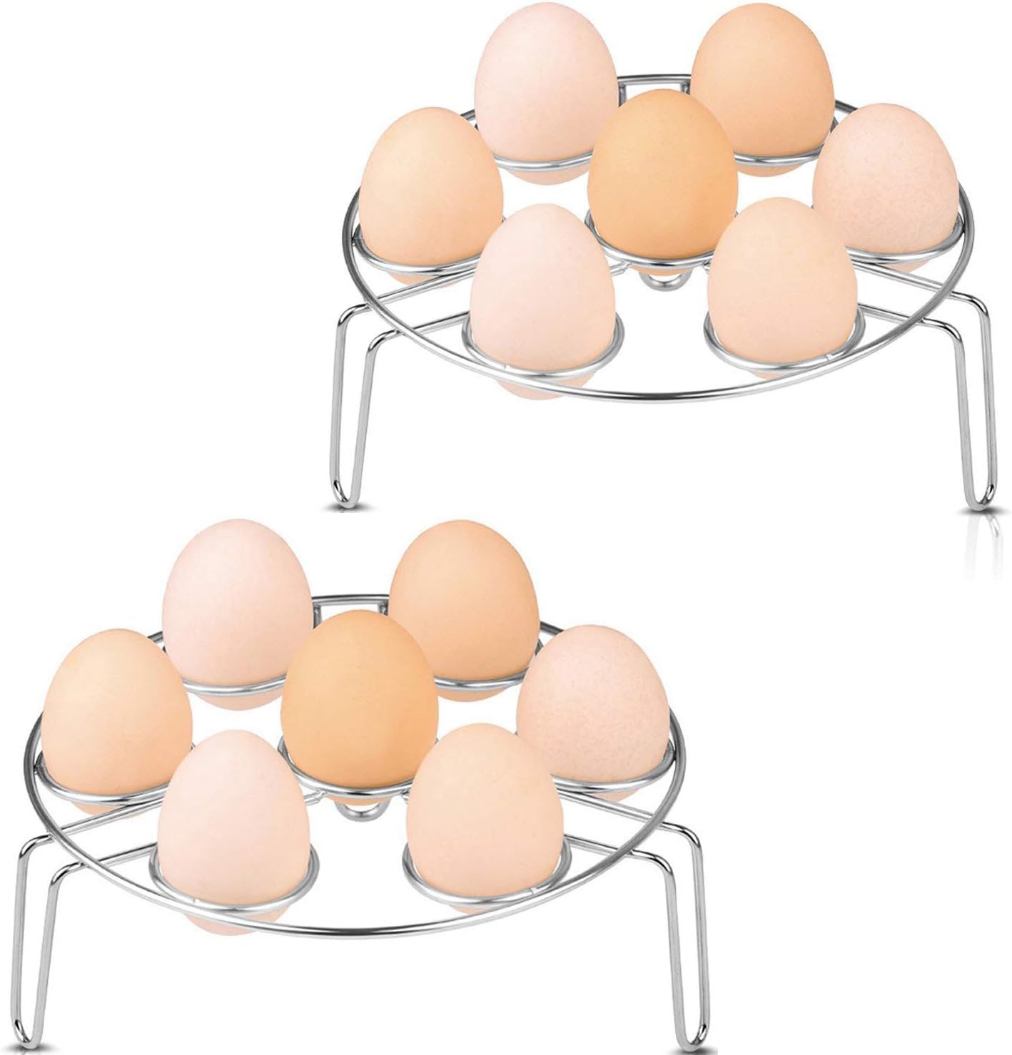Konrisa Egg Baskets,Aupolo Stainless Steel Steamer Rack Egg Stand Steaming Rack Food Holder for Instant Pot Pressure Cooker Air Fryer,Set of 2