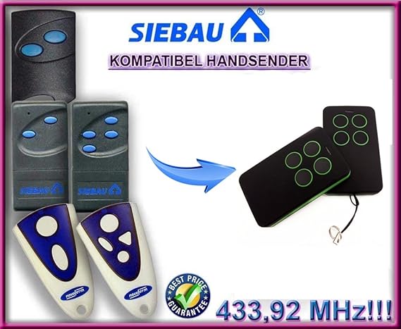 SIEBAU Garagentor Fernbedienung Handsender Geeignet für MCHS43-2
