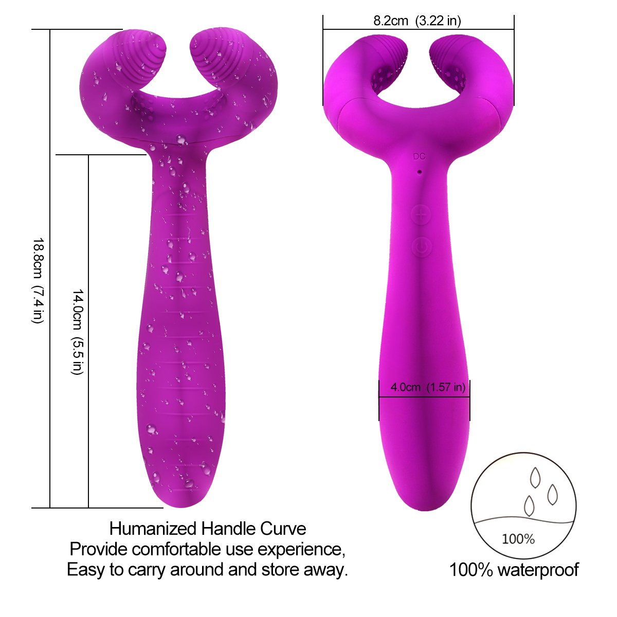 Silikon Dreifacher Vibrator für Sie Klitoris und G Punkt Paarvibrator mit Klitorisstimulation,Analvibratoren Prostata Stimulator mit 7 Vibrationmodi SexSpielzeug für Frauen und Paare