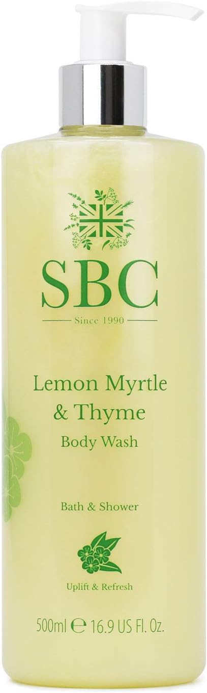 SBC Skincare Lemon Myrtle & Thyme Body Wash 500ml - Zesty Shower Gel and Bubble Bath for Oily and Breakout-Prone Skin