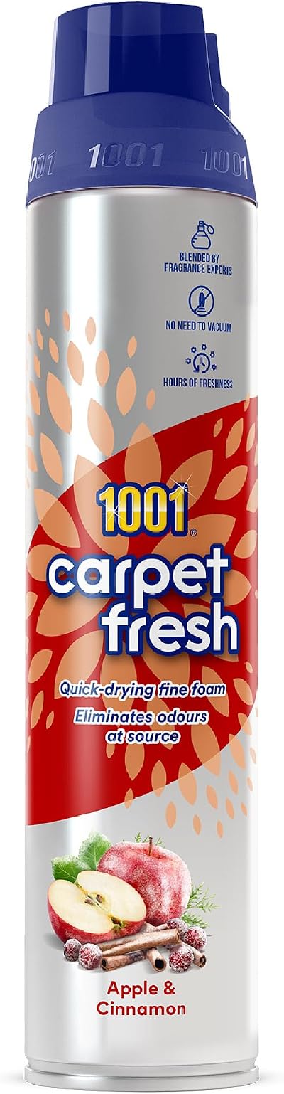 1001 Carpet Fresh Apple & Cinnamon 300ml Carpet Freshener Spray