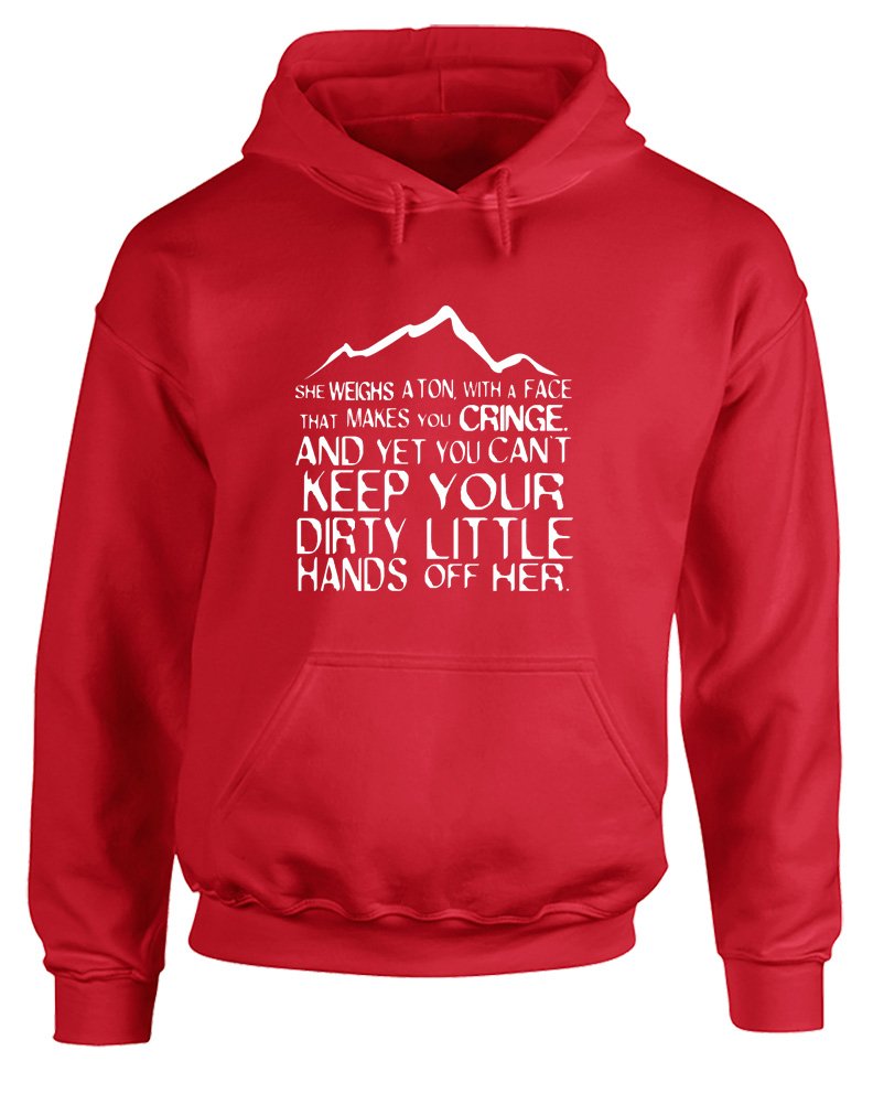 off white red face hoodie