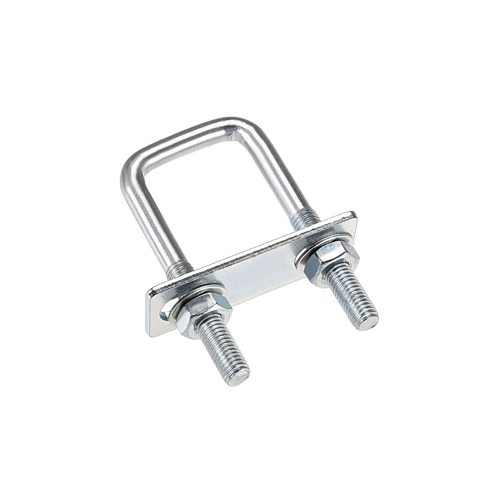 TA-VIGOR 4 sets M8 Square U-Bolts, 25mm Inner Width 70mm Length Steel U-Bolts with Nut, Plate, Washer for Attaching Piping Conduit Cable Tube Brackets Boat Trailer — image 1