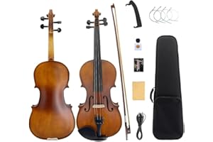 Yinfente Acoustic Violin Electric Violin 4/4 Full Size Violin 4 String Maple Spruce For Student,Violin For Beginners violin Case,Brazilwood Bow,Cable,Cleaning Cloth,Rosin,Bridge