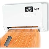 JNDRO Wall-Mounted Space Heater with Thermostat and Remote Control | 1500W Electric Quiet Wall Heater, LED Display, ECO Mode, 60&deg;/90&deg;/120&deg; Oscillation, 24-Hour Timer, Easy-Mount for Indoor Use