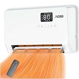 Wall-Mounted Space Heater with ECO Thermostat and Remote Control, LED Display, 60°/90°/120° Oscillation Modes, 24-Hour Timer, Indoor Electric Space Heater