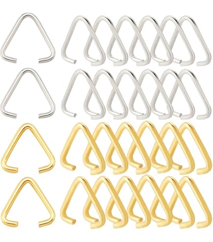 PH PandaHall Anillos De Salto Abiertos Triangulares Chapados En Oro De 18 Quilates, 120 Piezas De 0.197 In, Conectores De Latón Para Colgar Con Hebilla Colgante, Conector De Joyería Para Manualidades