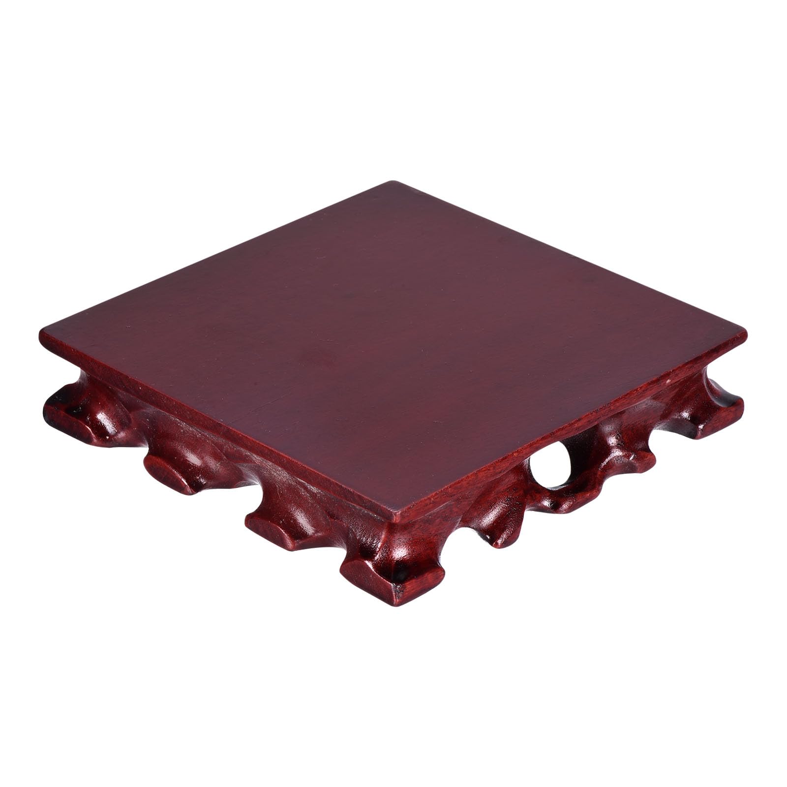 PATIKIL Wooden Display Stand, 5.5 x 5.5 Inch Square Teapot Vase Bonsai Base Wood Stand Holder for Home Office Decoration