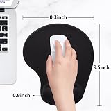 Hsurbtra Ergonomic Gel Mouse Pad with Wrist Rest 9.5x8.3 inch Jet Black view 6