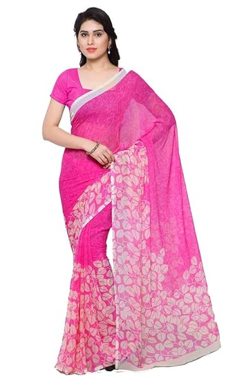 Faux Georgette Saree with Blouse Piece