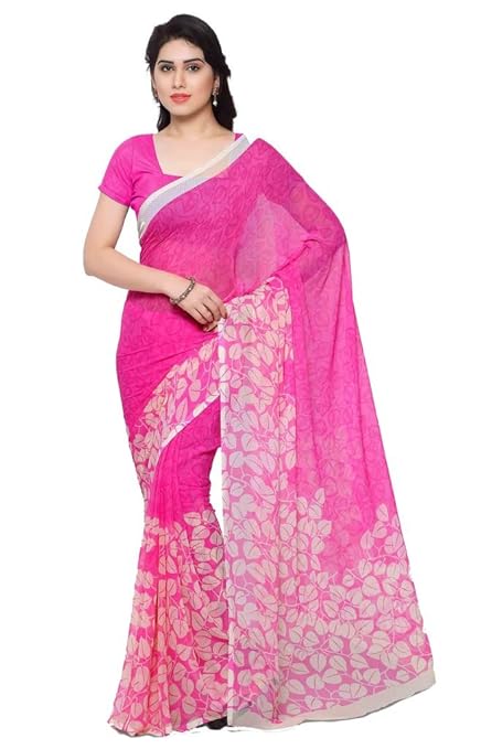 Faux Georgette Saree with Blouse Piece