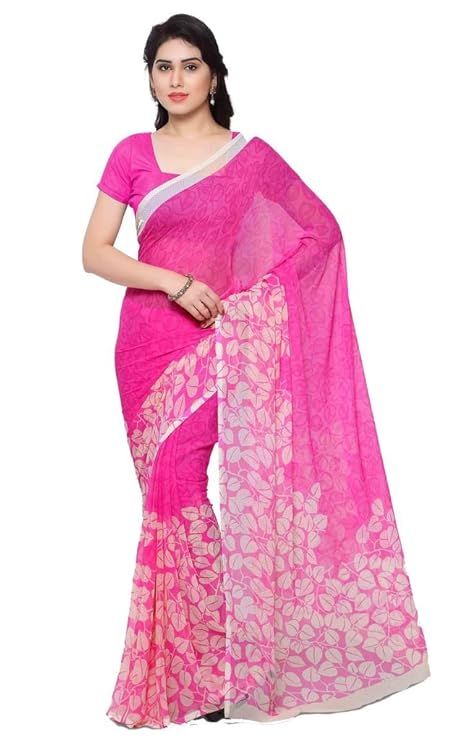 Faux Georgette Saree with Blouse Piece