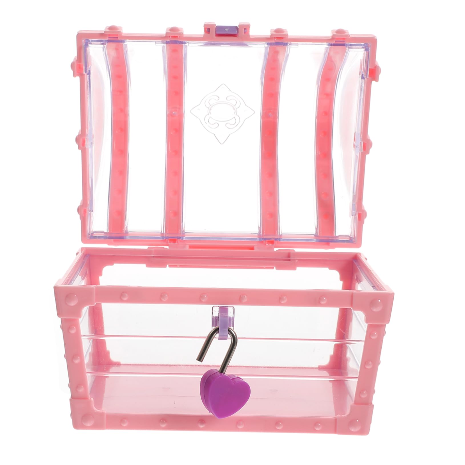 RORPOIR Kids Toys Treasure Chest Storage with Lock Jewelry Boxes for Girls Vintage Pirate Chest Trinket Keepsake Case Kids Keepsake Plastic Pink Small Treasure Girls Toys