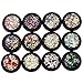 BlueZOO 12 Pack Mixed Nail Art Décor Accessories Decorations Rhinestones Diamonds Crystals Metal Studs Beads Gems for DIY Décor