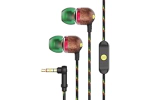 House of Marley | Smile Jamaica Wired in-Ear Headphones - in-line Microphone with 1-Button Remote | Noise Isolating | Durable