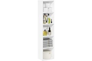 Furinno Luder Bookcase/Book/Storage, Organizing Shelves, 5-Tier Cube, White