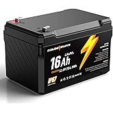 GOLDENMATE 12V 16Ah LiFePO4 Battery, IP67 Waterproof, 12V Lithium Battery w/ 5000+ Deep Cycles, Built-in BMS, Premium Lithium Iron Phosphate Cell, Ideal for Solar, Marine, Fishfinder, Off-grid camping