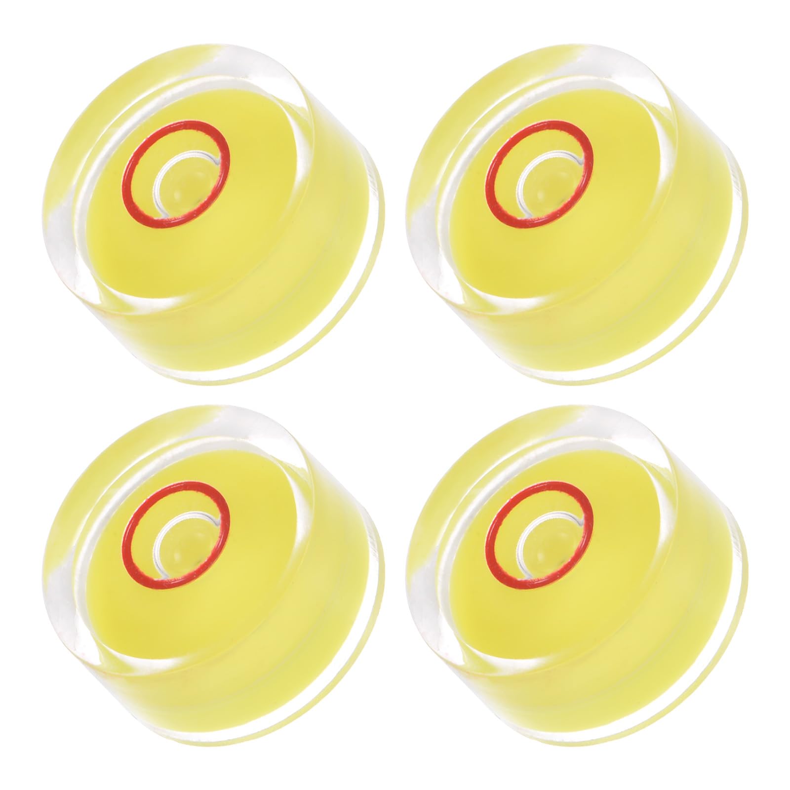 Kozelo 4pcs Small Circular Bubble Spirit Levels - [18mm Diameter 9mm Thickness] Mini Round RV Level Leveling Tools for Travel Trailer Turntable Camera, Yellow