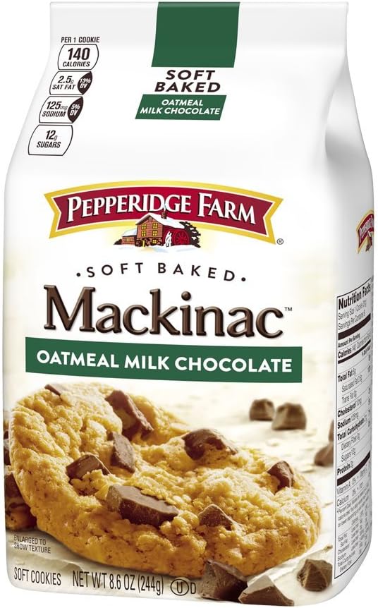 Pepperidge Farm Soft Baked Mackinac Oatmeal Milk Chocolate NEW! 8.6oz (U)D
