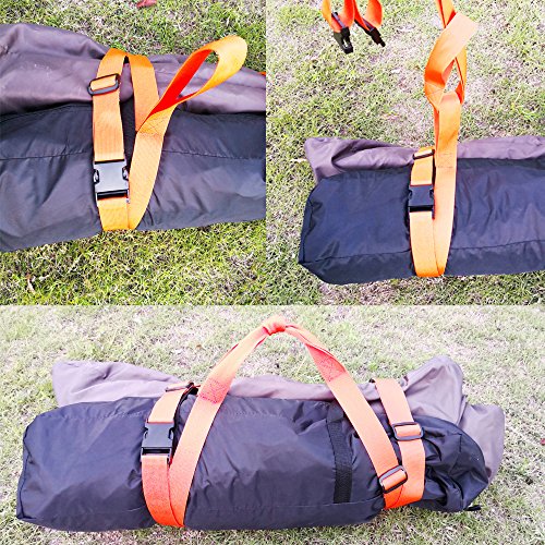 RORAIMA Adjustable Handle Straps 6 ft up to 12 ft 1.5 inch Wide Nylon Fabric 2 Pcs/set color Orange Can be used as Kayka, SUP Paddleboard Carrier/Storage Sling