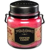 McCall&rsquo;s Candles | Cotton Candy | 16 oz Two-Wick Scented Candle | USA-Poured | Vintage Rustic Jar with Carrying Handle | Spun Sugar &amp; Vanilla Carnival Treat Fragrance