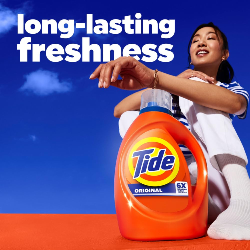 Tide Liquid Laundry Detergent, Original Scent, 80 fl oz, 64 Loads, Boosted Clean Even in Cold Water with Concentrated Washing Soap