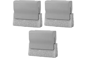 HOMSFOU 3pcs Window Slot Cleaning Brush Set, Multi-functional Gray Gaps Brush for Kitchen, Window Tracks,