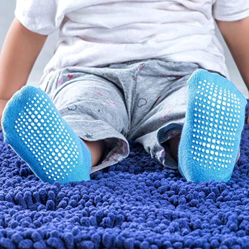 12 Pairs Baby Crew Socks Cotton Anti Skid Toddler Socks with Grips for Baby Girl Boy (12 Pack-Boys, M) - Thumbnail 5