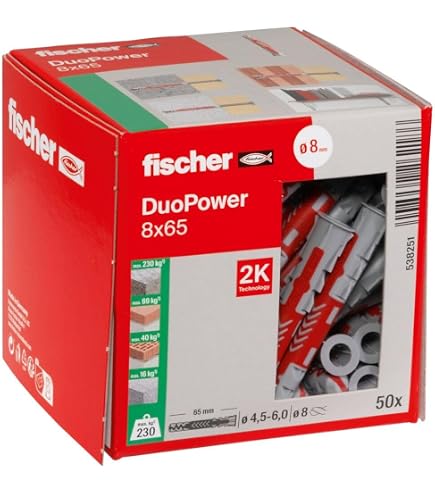 Amazon.com: Fischer Duo Power Universal Wall Anchor with Screw
