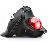 Nulea Wireless Ergonomic Vertical Trackball Mouse Thumb Control | Rechargeable mouse with quiet clicks,4 DPI levels,3 device Bluetooth &amp; USB receiver,smooth tracking,compatible with PC