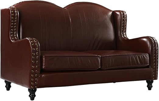 Amazon Com Divano Roma Furniture Exp219 2s Dbr Leather Match