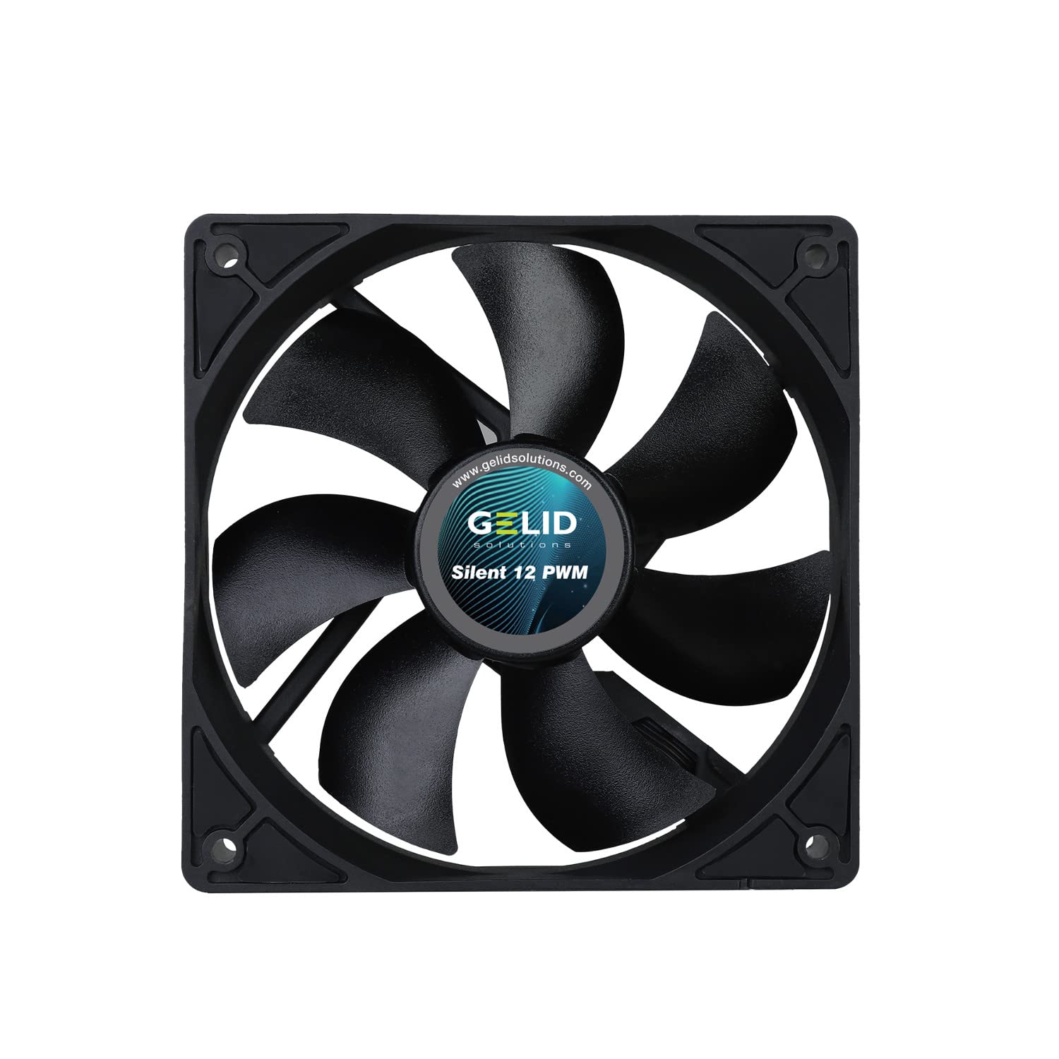 Gelid Solutions Silent 12 PWM Black Fan 120 mm CFM 54.9 Max dBA 32.1 Voltage (V) 12 Connector 3 Pin RPM 1200 120 x 120 x 25 mm Black