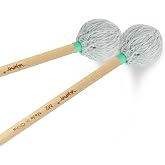 VANPHY Professional Marimba Mallets -M2 Medium Yarn Heads with Beech Handle | Keyboard Percussion Accessories for Xylophone Glockenspiel Vibraphone with Professionals and Advanced Players