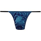 SilRiver Men's Silk Satin Thong Pouch T - Back Bikini G-String Underwear